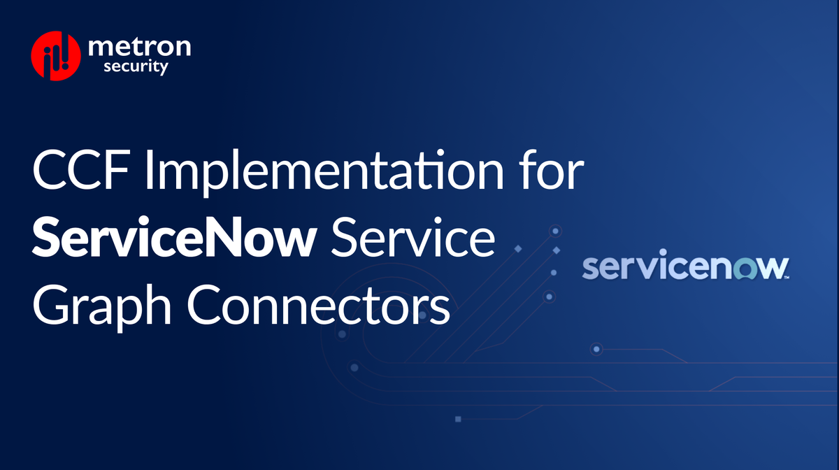 CCF Implementation for ServiceNow Service Graph Connectors